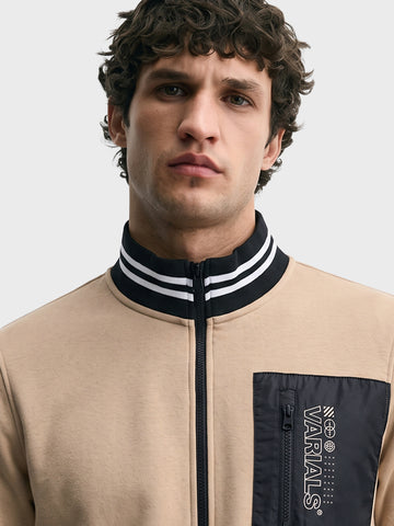 Men's Beige Regular Fit Printed Casual Sweatshirts