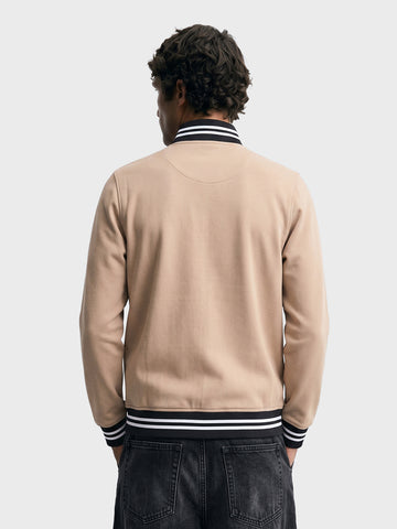 Men's Beige Regular Fit Printed Casual Sweatshirts