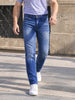 Men's Blue Regular Fit Solid Casual Jeans