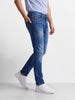 Men's Blue Regular Fit Solid Casual Jeans