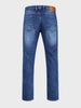 Men's Blue Regular Fit Solid Casual Jeans
