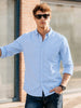 Men's Blue Regular Fit Solid Formal Shirt
