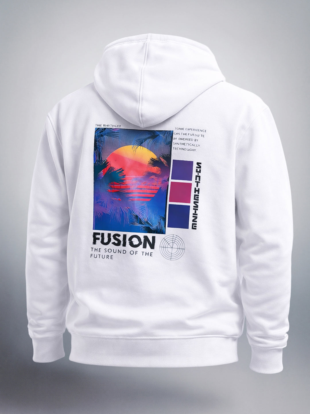 Men's White Oversized Fit Printed Casual Sweat Shirt