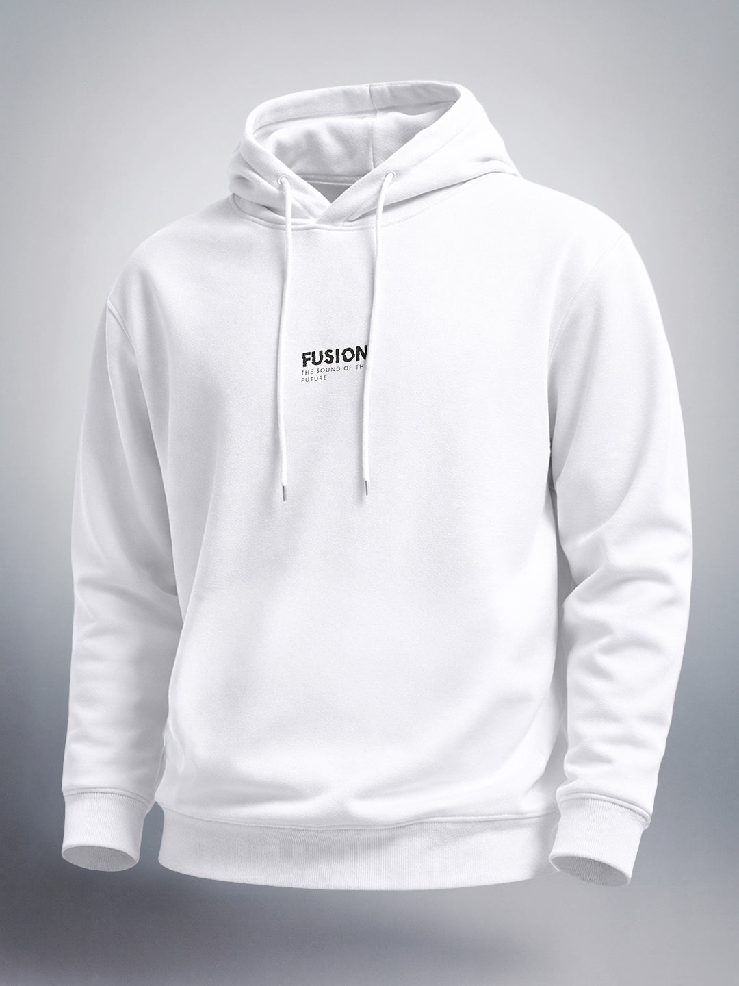 Men's White Oversized Fit Printed Casual Sweat Shirt