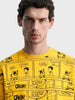 Men's Yellow Oversized Fit Printed Casual Sweatshirts