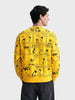 Men's Yellow Oversized Fit Printed Casual Sweatshirts