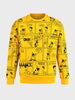 Men's Yellow Oversized Fit Printed Casual Sweatshirts