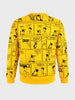 Men's Yellow Oversized Fit Printed Casual Sweatshirts