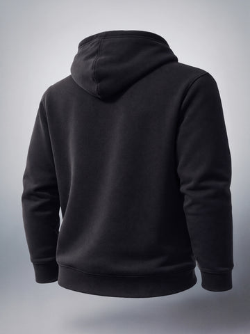 Men's Black Relaxed Fit Printed Casual Sweat Shirt