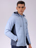 Men's Blue Slim Fit Colourblocked Jacket