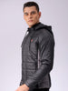 Men's Black Slim Fit Colourblocked Jacket