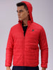 Men's Red Slim Fit Solid Jacket