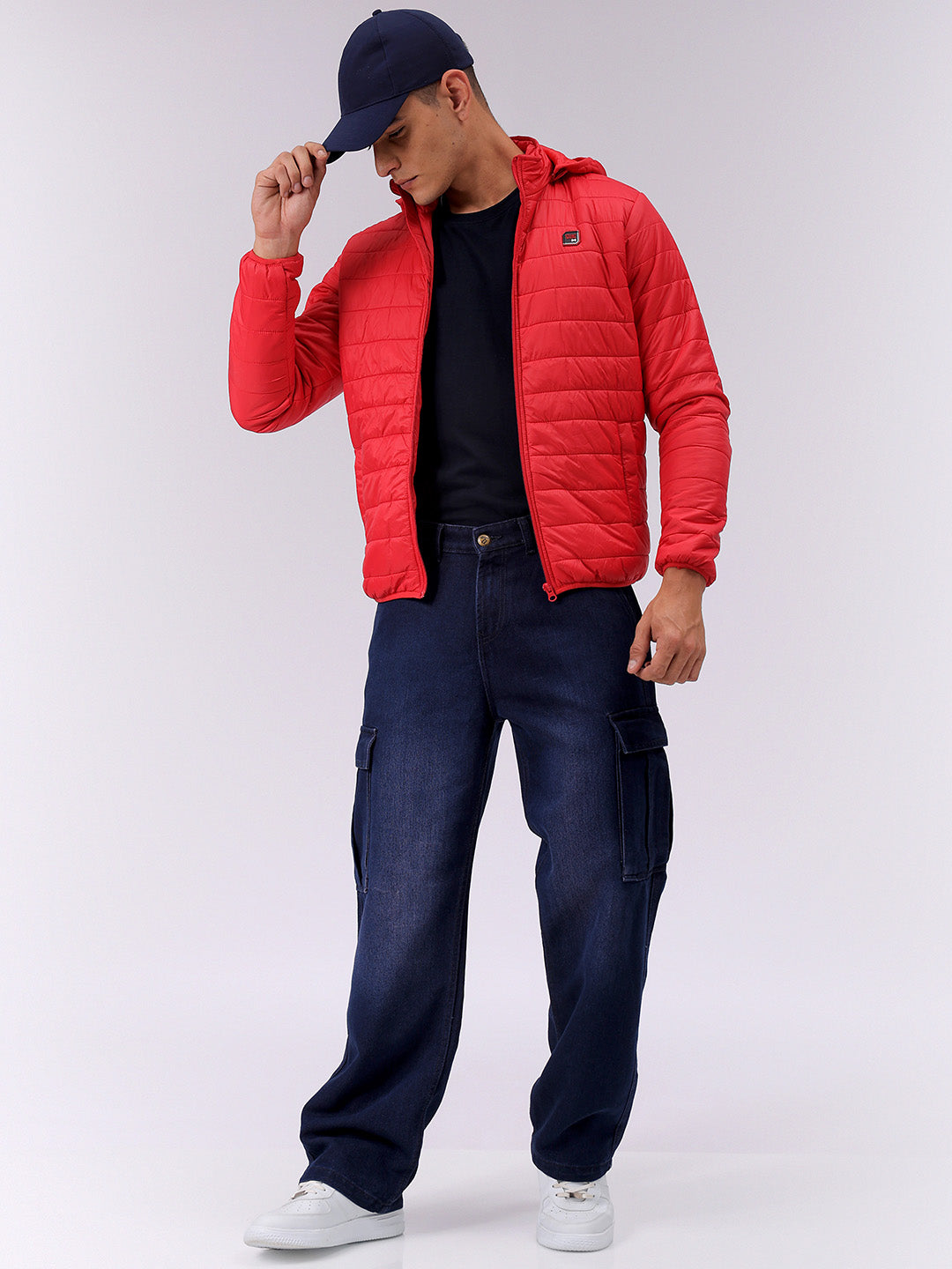 Men's Red Slim Fit Solid Jacket