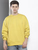 Men's Yellow Oversized Fit Textured Casual Sweatshirt