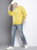 Men's Yellow Oversized Fit Textured Casual Sweatshirt