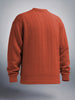 Men's Warm Amber Oversized Fit Textured Casual Sweat Shirt