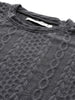 Men's Grey Oversized Fit Textured Casual Sweatshirt