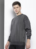 Men's Grey Oversized Fit Textured Casual Sweatshirt