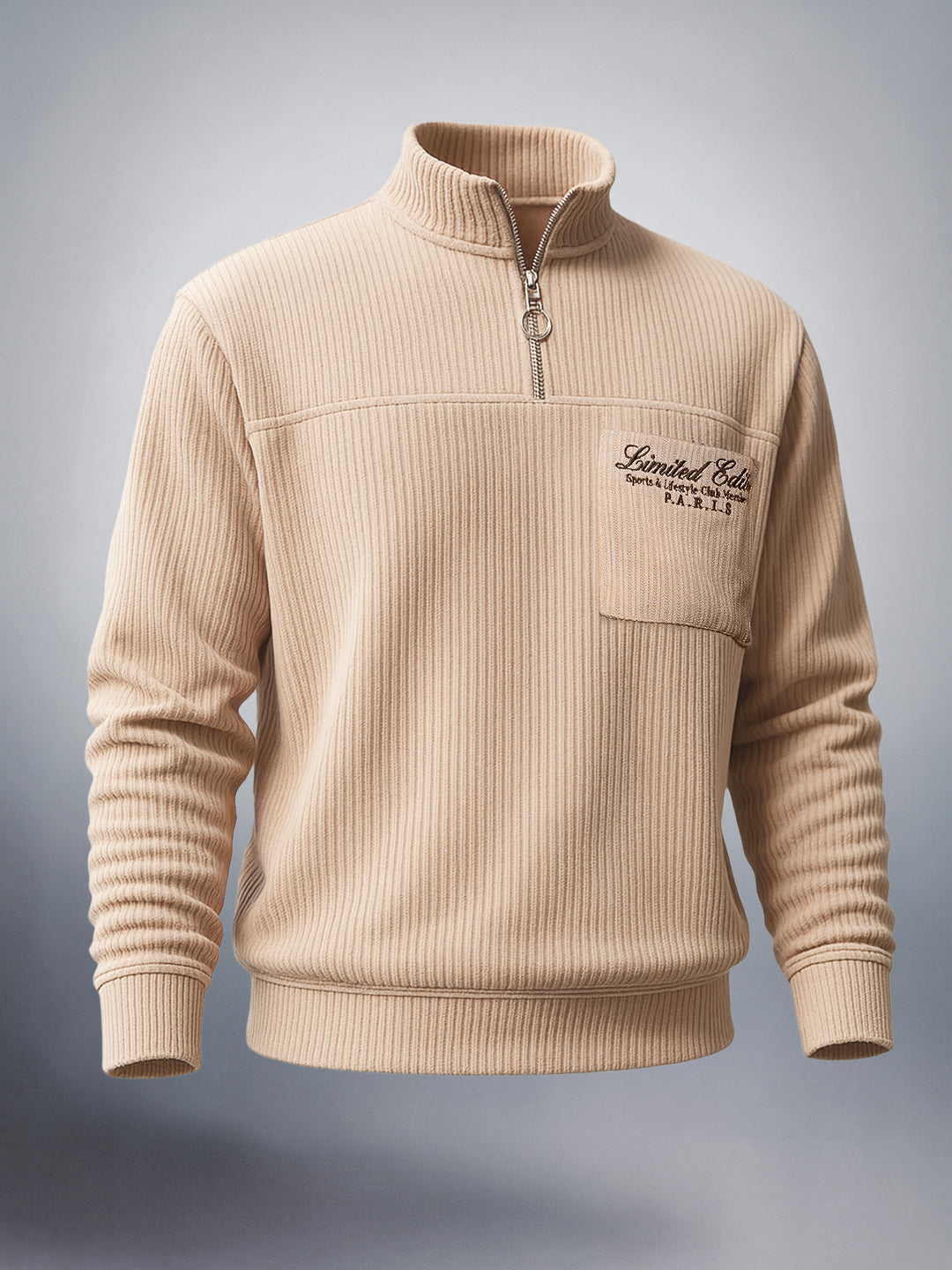 Men's Grey Relaxed Fit Textured Street Sweatshirt