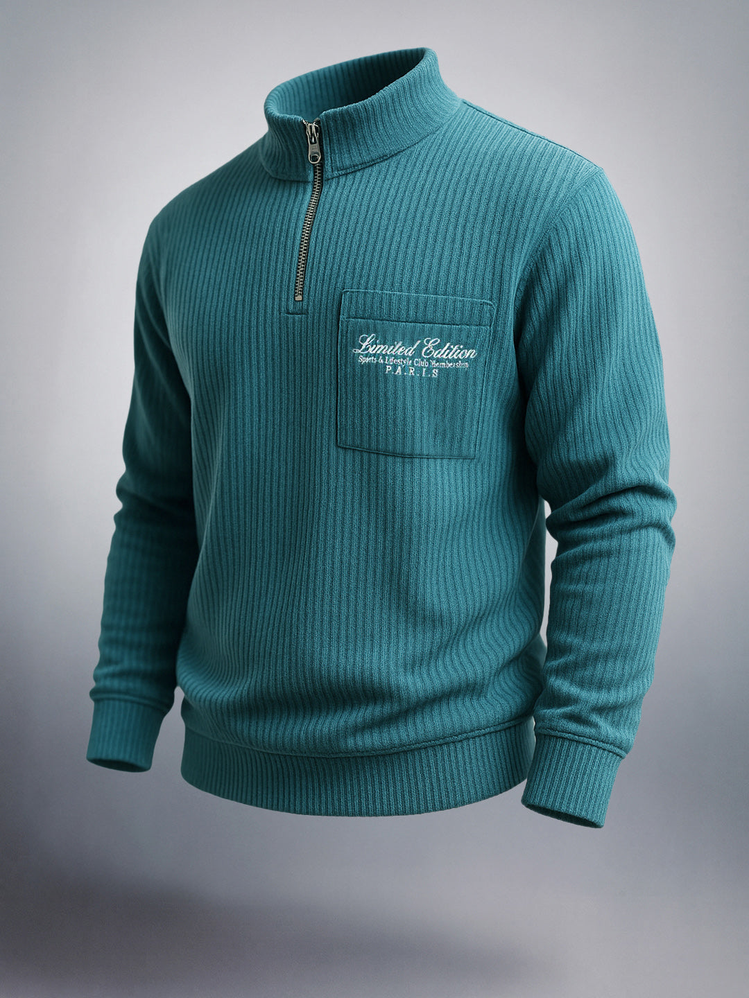 Men's Deep Emerald Relaxed Fit Solid Street Wear Sweat Shirt