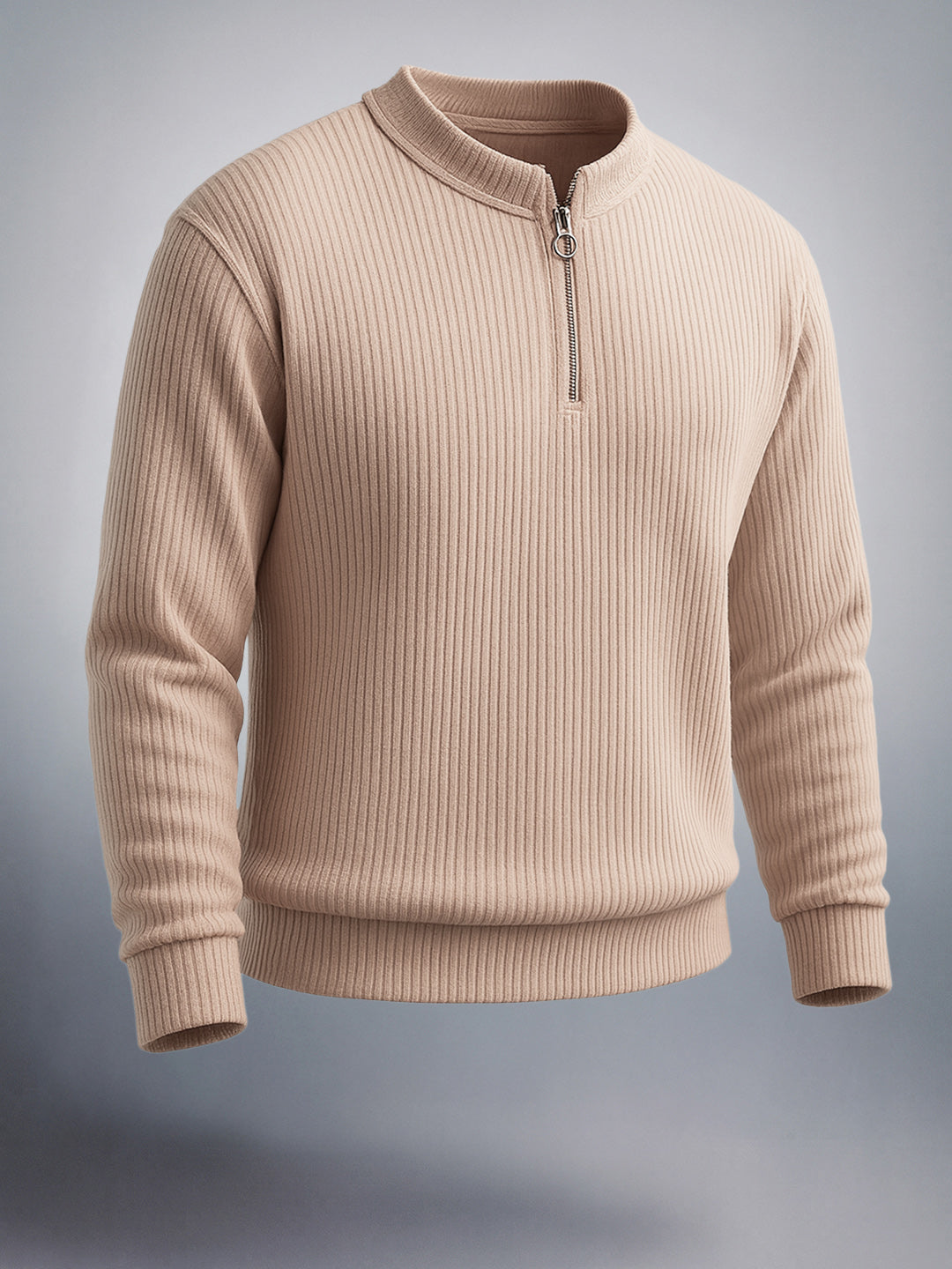 Men's Stone Relaxed Fit Solid Street Wear Sweat Shirt