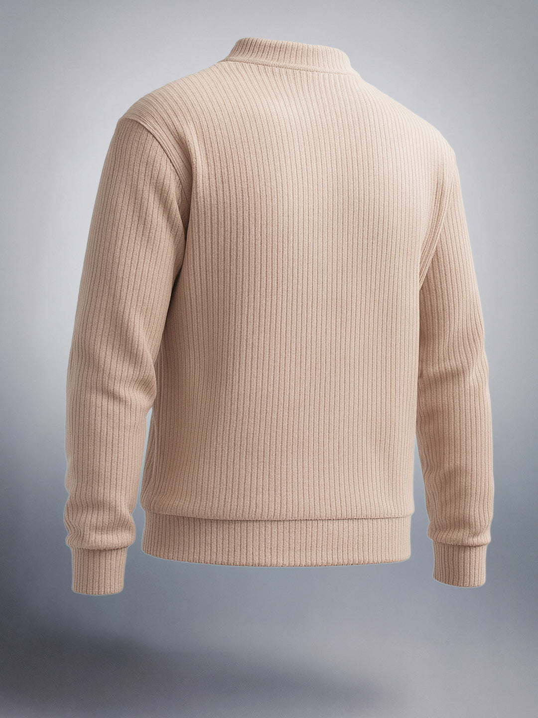 Men's Stone Relaxed Fit Solid Street Wear Sweat Shirt