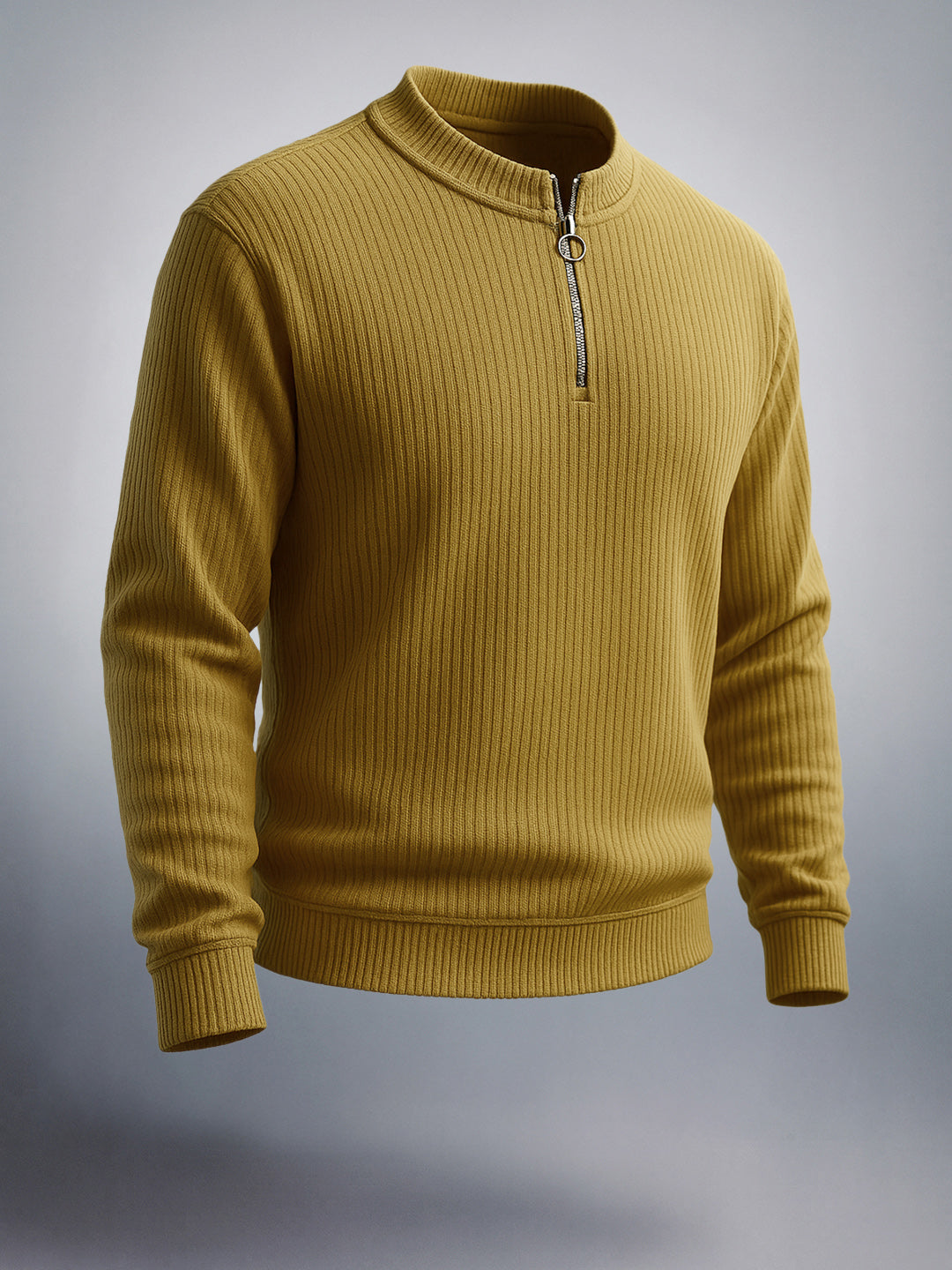 Men's Yellow Relaxed Fit Textured Street Sweatshirt