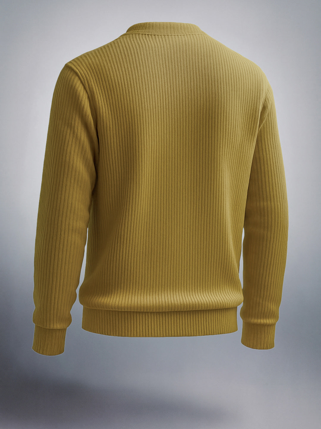 Men's Yellow Relaxed Fit Textured Street Sweatshirt
