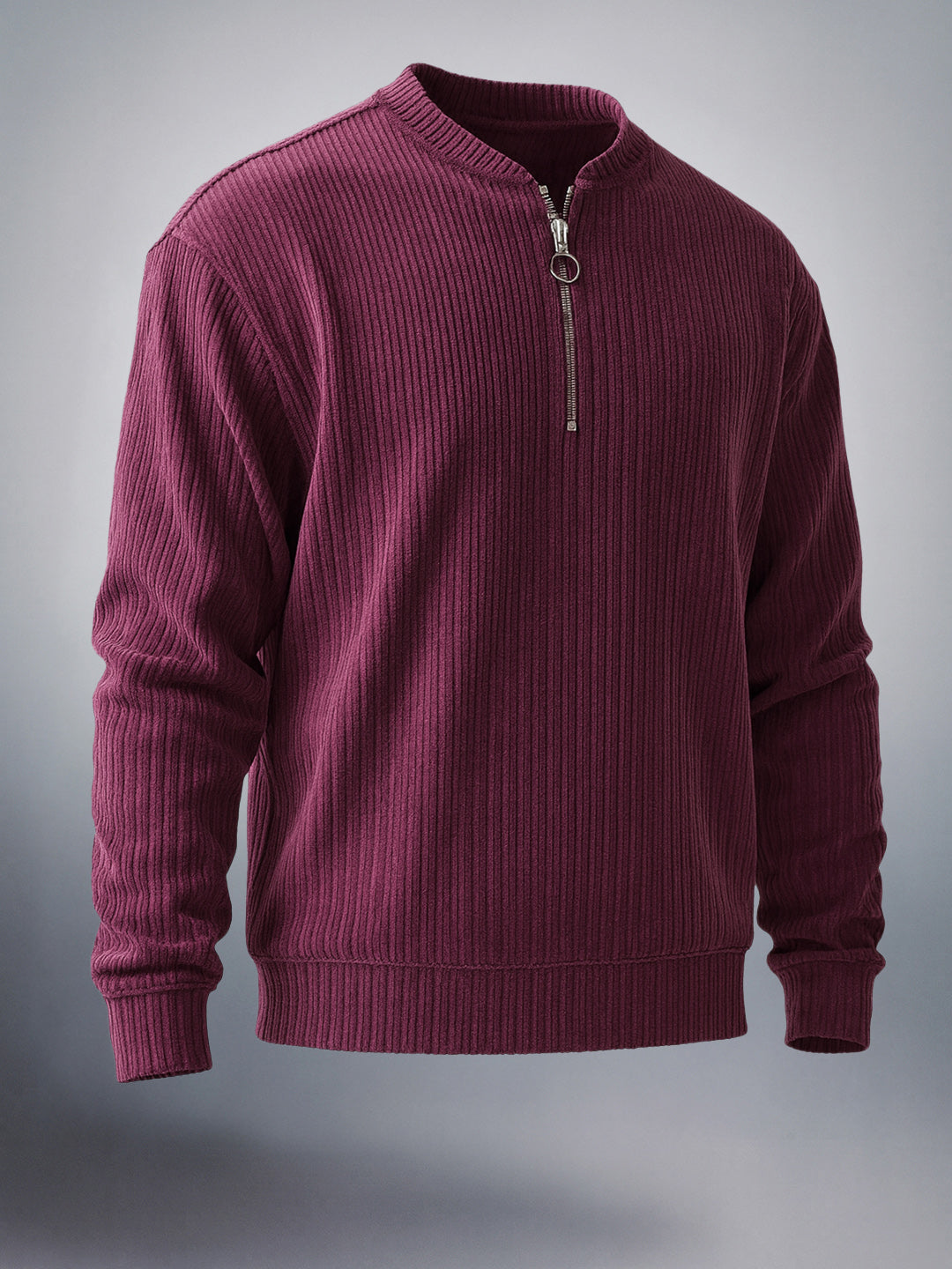 Men's Maroon Relaxed Fit Solid Street Wear Sweat Shirt