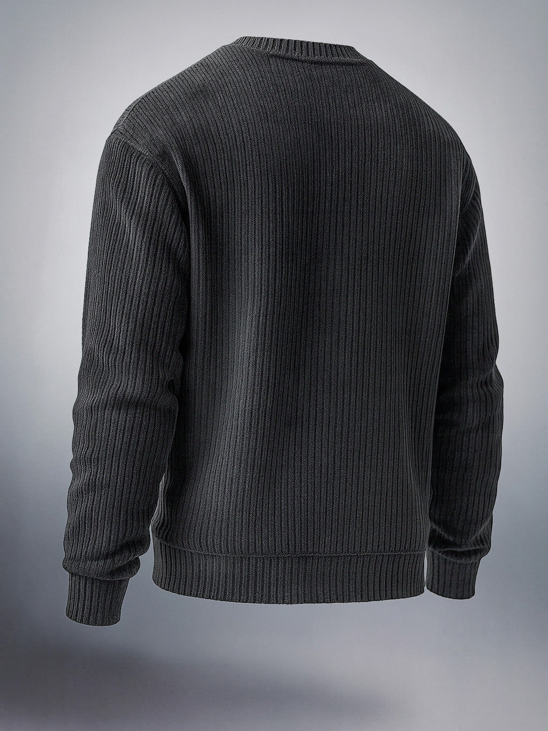 Men's Black Relaxed Fit Solid Street Wear Sweat Shirt