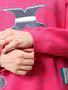 Men's Pink Relaxed Fit Placement Printed Overhead-Hooded Sweatshirt