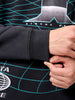 Men's Black Relaxed Fit Placement Printed Overhead Hooded Sweatshirt