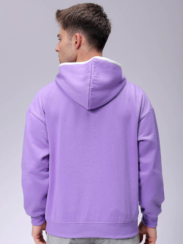Men's Relaxed Fit Placement Printed Overhead Hooded Sweatshirt