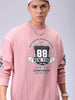 Men's Pink Relaxed Fit Striped Overhead-Crewneck Sweatshirt