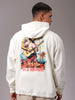 Men's Chalk Oversized Placement Printed Overhead Hooded Sweatshirt