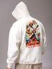 Men's Chalk Oversized Placement Printed Overhead Hooded Sweatshirt