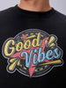 Men's Black Oversized Back Printed Overhead-Crewneck Sweatshirt