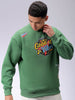 Men's Green Oversized Back Printed Overhead-Crewneck Sweatshirt