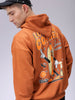 Men's Relaxed Fit Placement Printed Overhead Hooded Sweatshirt