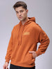 Men's Relaxed Fit Placement Printed Overhead Hooded Sweatshirt