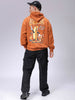 Men's Relaxed Fit Placement Printed Overhead Hooded Sweatshirt