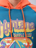 Men's Green Regular Fit Placement Printed Overhead-Hooded Sweatshirt