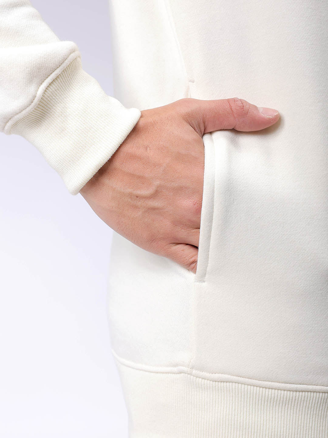Men's Chalk Regular Fit Back Printed Overhead-Crewneck Sweatshirt