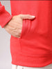 Men's Red Regular Fit Placement Printed Overhead Crewneck Sweatshirt