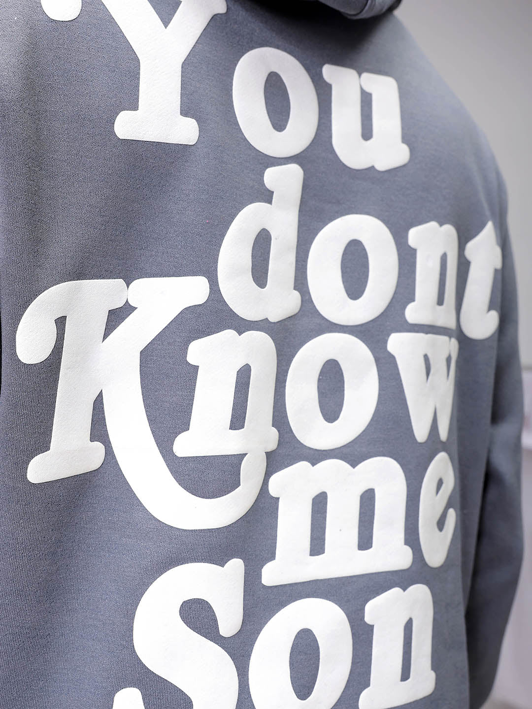 Men's Grey Regular Fit Placement Printed Overhead-Hooded Sweatshirt