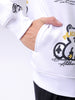 Men's White Relaxed Fit Abstract Printed Overhead-Crewneck Sweatshirt