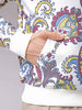 Men's Chalk Regular Fit Paisley Overhead-Hooded Sweatshirt