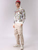 Men's Chalk Regular Fit Paisley Overhead-Hooded Sweatshirt