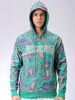 Men's Green Regular Fit Paisley Printed Overhead-Hooded Sweatshirt