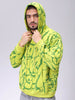 Men's Green Relaxed Fit Printed Overhead-Hooded Sweatshirt